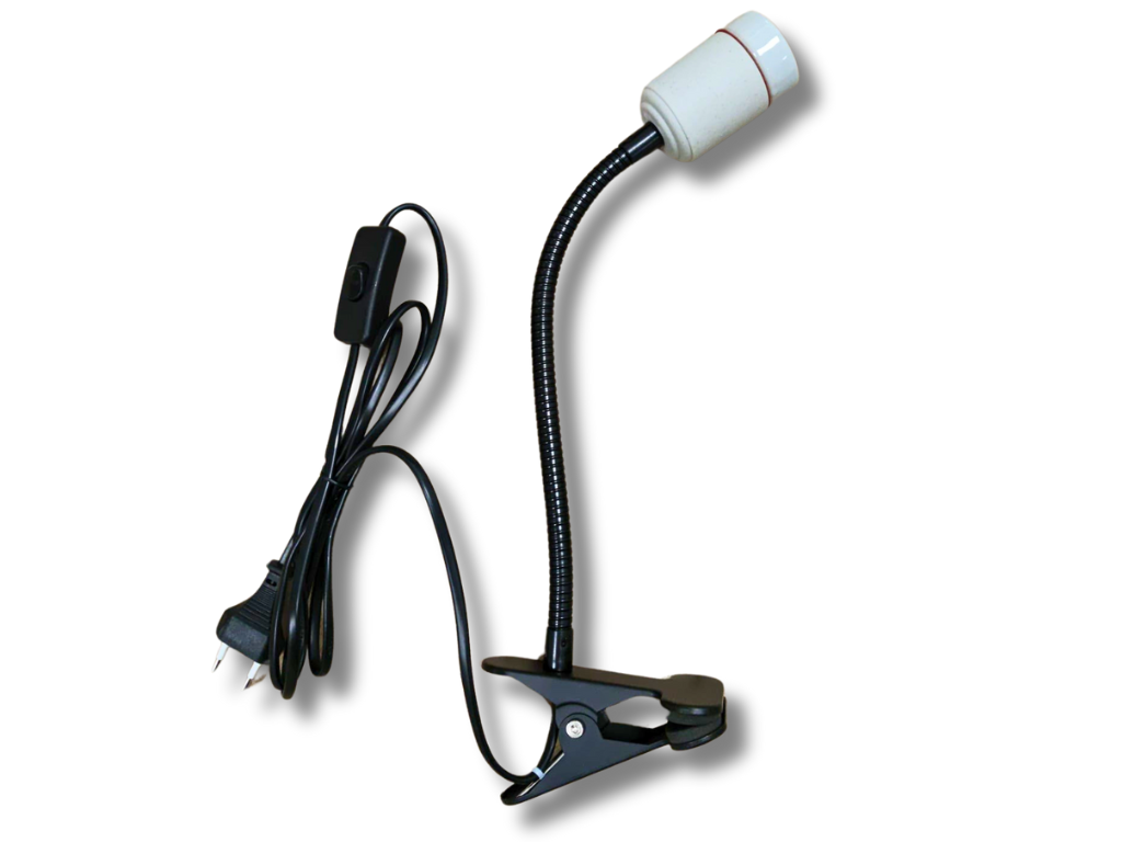 Portalámparas de pinza con interruptor