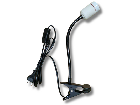 Portalámparas de pinza con interruptor